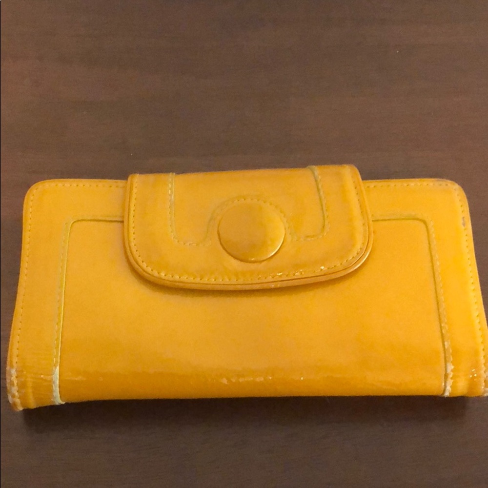 Yellow Nordstrom brand wallet